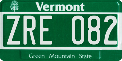 VT license plate ZRE082