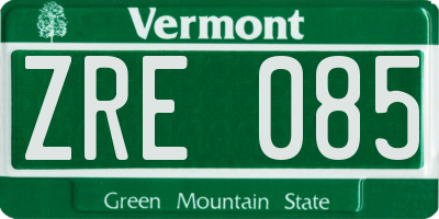 VT license plate ZRE085