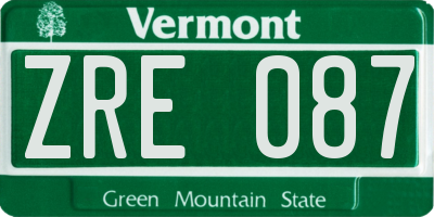 VT license plate ZRE087