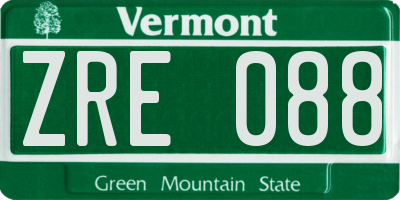 VT license plate ZRE088