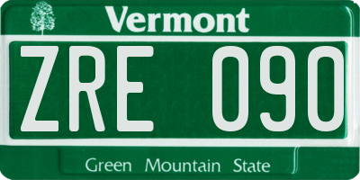 VT license plate ZRE090
