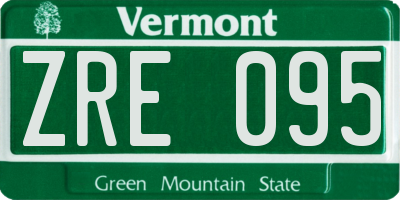 VT license plate ZRE095