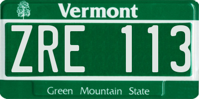 VT license plate ZRE113