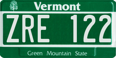 VT license plate ZRE122