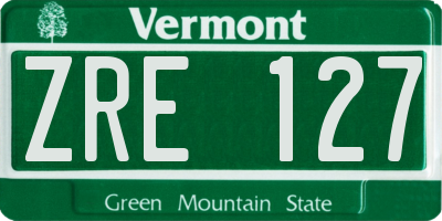 VT license plate ZRE127