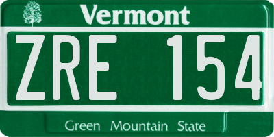 VT license plate ZRE154