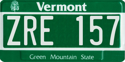 VT license plate ZRE157