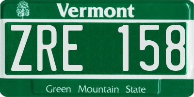 VT license plate ZRE158