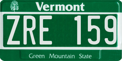 VT license plate ZRE159