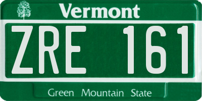 VT license plate ZRE161