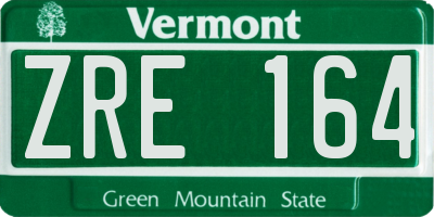 VT license plate ZRE164