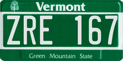 VT license plate ZRE167