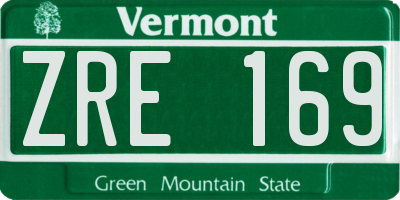 VT license plate ZRE169