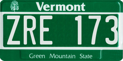 VT license plate ZRE173