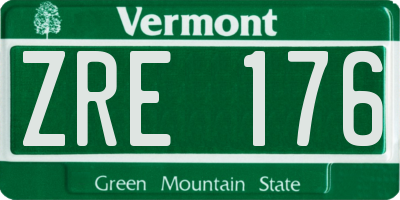 VT license plate ZRE176