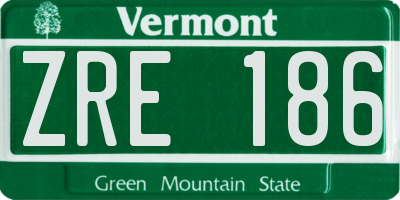VT license plate ZRE186