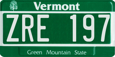 VT license plate ZRE197