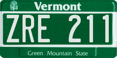 VT license plate ZRE211