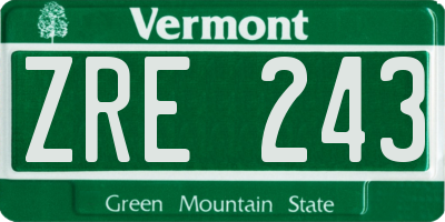VT license plate ZRE243