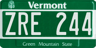 VT license plate ZRE244