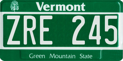 VT license plate ZRE245