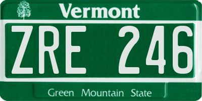 VT license plate ZRE246