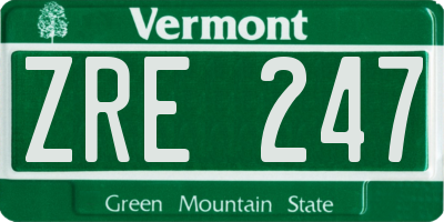 VT license plate ZRE247