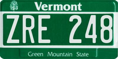VT license plate ZRE248