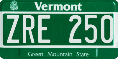 VT license plate ZRE250
