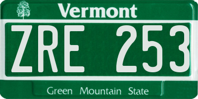 VT license plate ZRE253