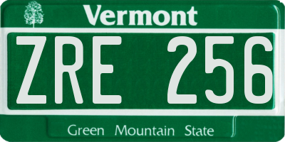 VT license plate ZRE256