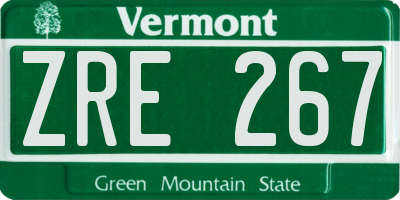 VT license plate ZRE267
