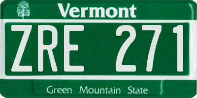 VT license plate ZRE271