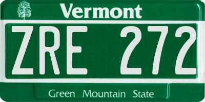 VT license plate ZRE272
