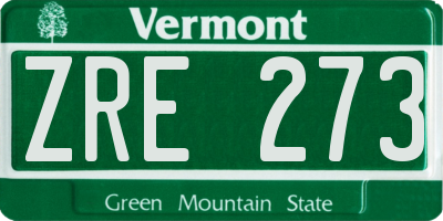 VT license plate ZRE273