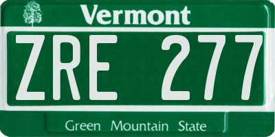 VT license plate ZRE277