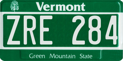 VT license plate ZRE284