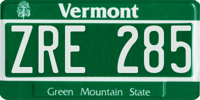 VT license plate ZRE285