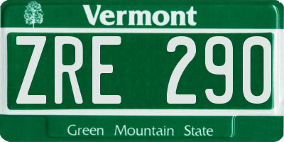 VT license plate ZRE290