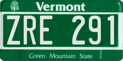 VT license plate ZRE291