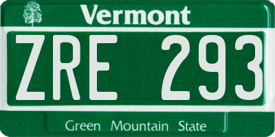 VT license plate ZRE293
