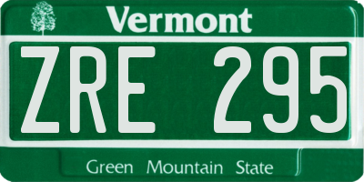 VT license plate ZRE295