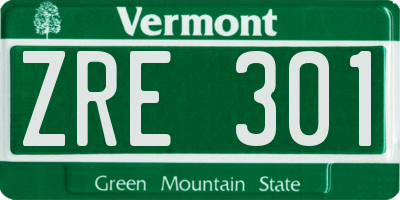 VT license plate ZRE301