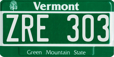 VT license plate ZRE303
