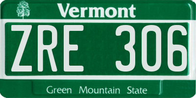 VT license plate ZRE306