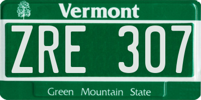 VT license plate ZRE307