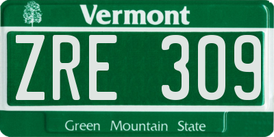 VT license plate ZRE309