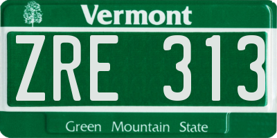 VT license plate ZRE313