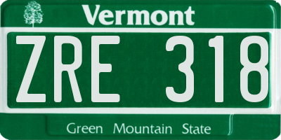 VT license plate ZRE318