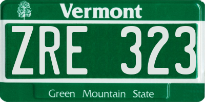 VT license plate ZRE323